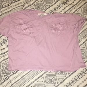Pink rose crop top